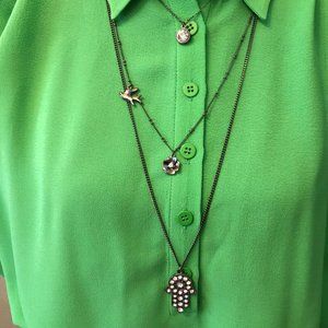 Hamsa - Protective Hand Multi-Layered Necklace - NWOT